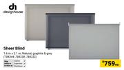 Design House Sheer Blind Natural,Graphite & Grey 1.6m x 2.1m 784344,784338,784332