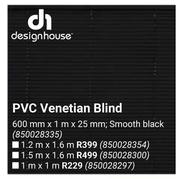 PVC Venetian Blind Smooth Black 600mm x 1m x 25mm 850028335