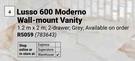 Lusso 600 Moderno Wall Monut Vanity 1.2m x 2m 783643