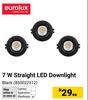 Eurolux 7W Straight LED Downlight Black 850022512