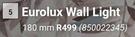 Eurolux Wall Light 180mm 850022345