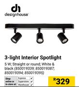 Design House 3 Light Interior Spotlight 5W White & Black 850019339,850019387,850019394,850019395