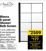 Aqua Dior Blanca 8 Panel Shower/Bath Screen 1.4m x 800mm 781990