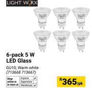 Lightworx 6 Pack 5W LED Glass 713668, 713667-Per Pack
