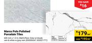 Marco Polo Polished Pocelain Tiles 600mm x 1.2m 850006547/850021777-Per Sqm