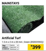 Mainstays Artificial Turf Green 1.5m x 2m x 20mm 850025902