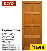 Kayo 8-Panel Door (Mixed Timber) 2.032m(h) X 813mm(w) 424073