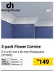 Designhouse 3-Pack Flower Cornice Polystyrene 2m x 65mm x 86mm 577023