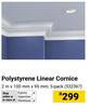 Polystyrene Linear Cornice 2m x 100mm x 95mm 532367