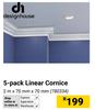 Designhouse 5-Pack Linear Cornice 2m x 70mm X 70mm 780334