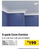 5-Pack Cove Cornice 2m x 60mm x 60mm 518456