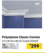 Polystyrene Classic Cornice 2m x 80mm x80mm 532366