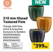 210mm Glazed Pots-Each