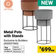 Metal Pots With Stands 850037560-Each