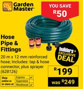 Garden Master Hose Pipe & Fittings 20m x 12mm (628126)