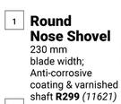 Lasher Round Nose Shovel (11621)