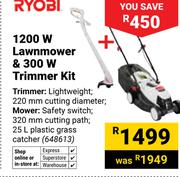 Ryobi 1200W Lawnmower & 300W Trimmer Kit 648613