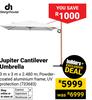 Design House Jupiter Cantilever Umbrella 3m x 3m x 2480m (733683)