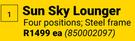 Design House Sun Sky Lounger (850002097)-Each