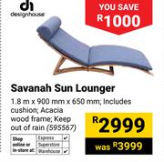 Design House Savanah Sun Lounger 1.8m x 900mm x 650mm (595567)