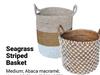 Seagrass Striped Basket Medium (850019579,850019630,850019676)-Each