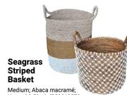 Seagrass Striped Basket Large (850019649,850019657,850019680)-Each