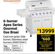 Megamaster 6 Burner Apex Series Gourmet Gas Braai (850018341)