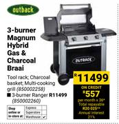 Outback 3 Burner Magnum Hybrid Gas & Charcoal Braai (850002258)