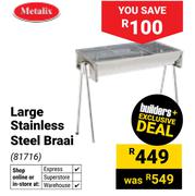 Metalix Large Stainless Steel Braai 81716