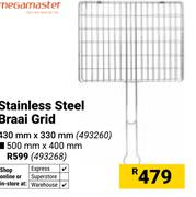 Megamaster Stainless Steel Braai Grid 500mm x 400mm 493268