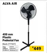Alva Air 400mm Plastic Black Pedestal Fan 777327