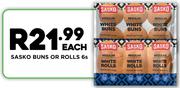 Sasko Buns Or Rolls (6's Pack)-Each