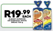 Albany Superior Or Everyday White Bread-700g Each