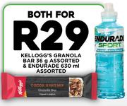 Kellogg's Granola Bar 36g Assorted & Endurade 630ml Assorted-For Both