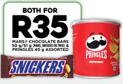 Mars Chocolate Bars 50g/51g (Mars, Snickers Or Twist) & Pringles 40g Assorted-For Both