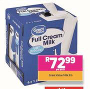 Great Value Milk-6's Per Pack