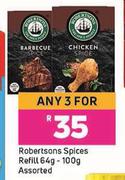 Robertsons Spices Refill Assorted-For Any 3 x 64g-100g