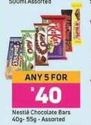 Nestle Chocolate Bars Assorted-For Any 5 x 40g-55g
