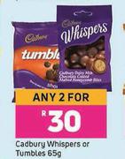 Cadbury Whispers Or Tumbles-For Any 2 x 65g