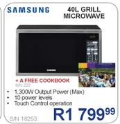 Samsung 40ltr Grill Microwave S/N18253 + Cookbook