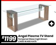 Angal Plasma TV Stand With Tempered Glass