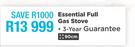 Elba 90cm Essential Full Gas Stove