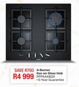 Bosch 4 Burner Gas On Glass Hob PPP6A6B20