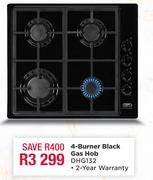 Defy 4 Burner Black Gas Hob DHG132