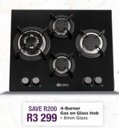 Zero 4 Burner Gas On Glass Hob 