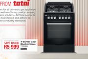 Totai 60cm 4 Burner Gas/Electric Stove T700EB