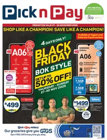 Pick n Pay : Black Friday Cellular (27 November - 30 November 2025)