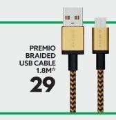 Premio Braided USB Cable 1.8 Sqm