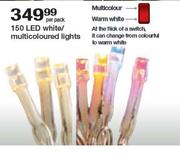 150 LED White/Multicoloured Lights-Per Pack