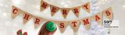 Hessian Christmas Banner-Each